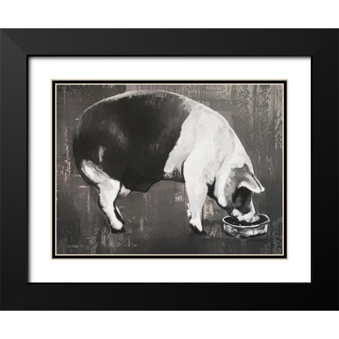This Little Piggy  Black Modern Wood Framed Art Print with Double Matting by Redman, Suzi