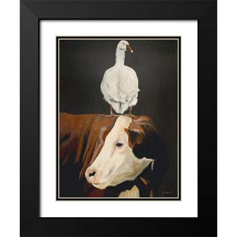 Twos Company Black Modern Wood Framed Art Print with Double Matting by Redman, Suzi