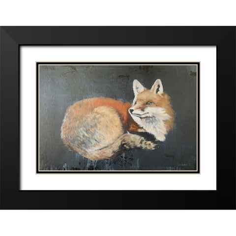 Starry, Starry Night Fox Black Modern Wood Framed Art Print with Double Matting by Redman, Suzi
