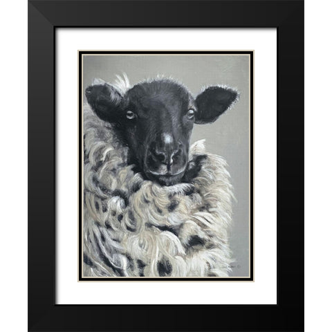 Sheep   Black Modern Wood Framed Art Print with Double Matting by Redman, Suzi