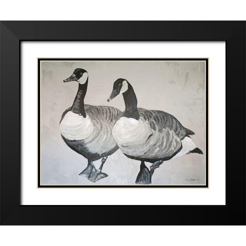 Ducks    Black Modern Wood Framed Art Print with Double Matting by Redman, Suzi