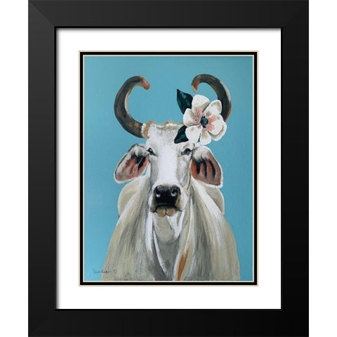 Margie Black Modern Wood Framed Art Print with Double Matting by Redman, Suzi