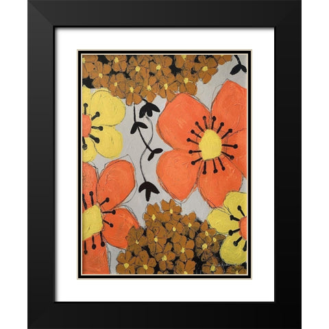 Lazy Daisy II Black Modern Wood Framed Art Print with Double Matting by Redman, Suzi