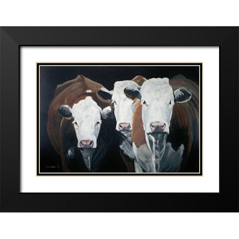 Hereford Gathering    Black Modern Wood Framed Art Print with Double Matting by Redman, Suzi