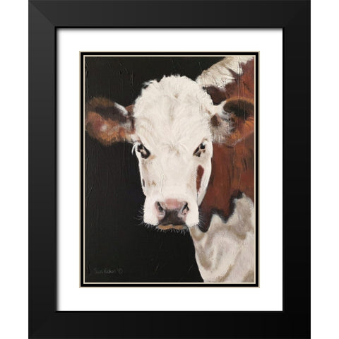Portrait of a Hereford Black Modern Wood Framed Art Print with Double Matting by Redman, Suzi