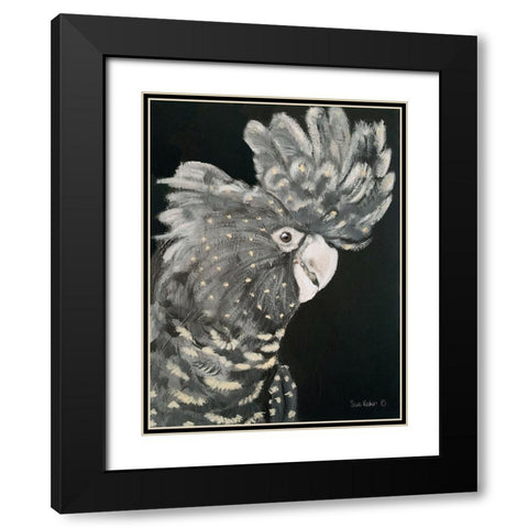 Gray Cockatoo Black Modern Wood Framed Art Print with Double Matting by Redman, Suzi