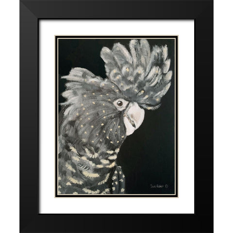 Gray Cockatoo Black Modern Wood Framed Art Print with Double Matting by Redman, Suzi