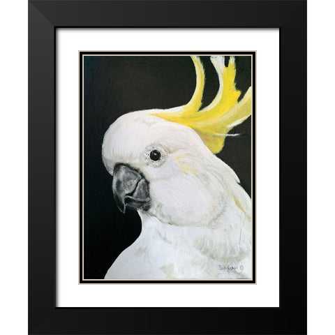 White Cockatoo Black Modern Wood Framed Art Print with Double Matting by Redman, Suzi