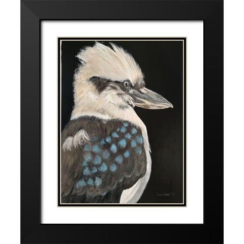 Kookaburra Black Modern Wood Framed Art Print with Double Matting by Redman, Suzi