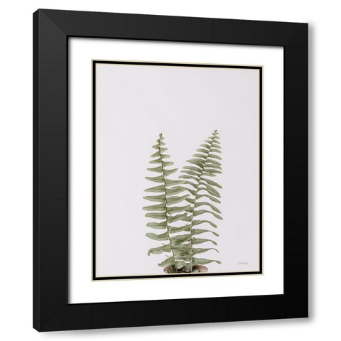 Boho Fern Black Modern Wood Framed Art Print with Double Matting by Rigsby, Jennifer