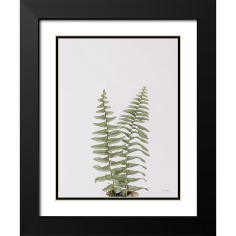 Boho Fern Black Modern Wood Framed Art Print with Double Matting by Rigsby, Jennifer