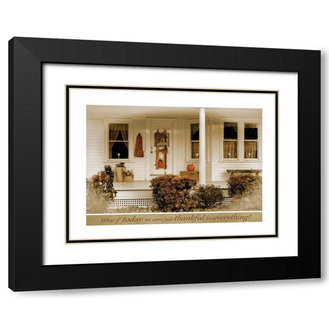 Thankful for Everything Black Modern Wood Framed Art Print with Double Matting by Vieira, Robin-Lee