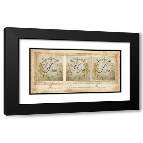 Faith, Hope, Love Black Modern Wood Framed Art Print with Double Matting by Vieira, Robin-Lee