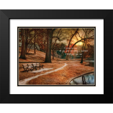 I Will Give You Rest Black Modern Wood Framed Art Print with Double Matting by Vieira, Robin-Lee