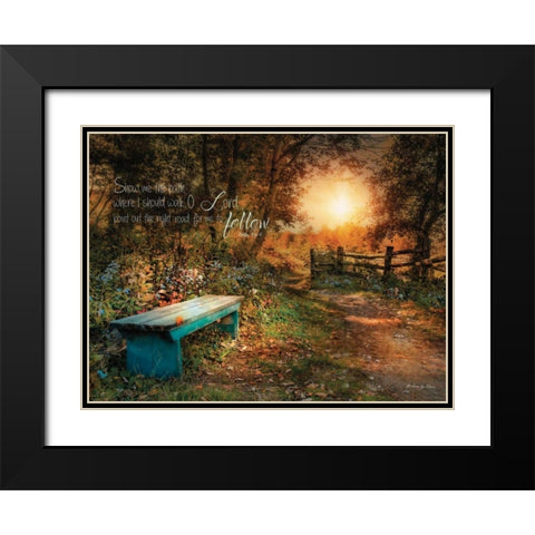 Show Me the Path Black Modern Wood Framed Art Print with Double Matting by Vieira, Robin-Lee
