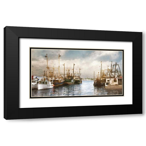 Harborside Black Modern Wood Framed Art Print with Double Matting by Vieira, Robin-Lee