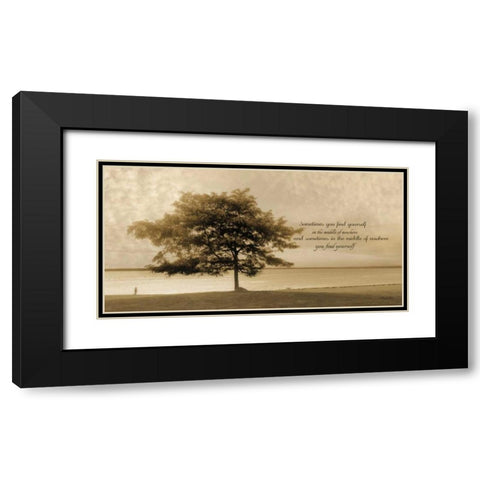 Find Yourself Black Modern Wood Framed Art Print with Double Matting by Vieira, Robin-Lee