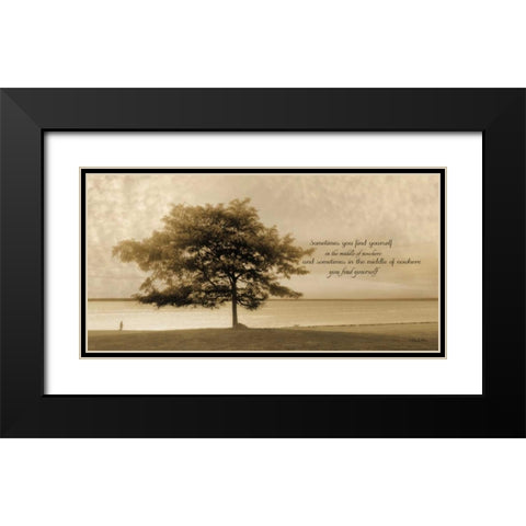 Find Yourself Black Modern Wood Framed Art Print with Double Matting by Vieira, Robin-Lee