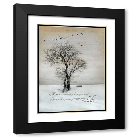 Harmony Black Modern Wood Framed Art Print with Double Matting by Vieira, Robin-Lee