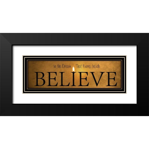 Believe Black Modern Wood Framed Art Print with Double Matting by Vieira, Robin-Lee