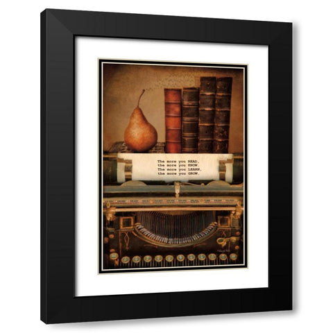 Read, Know, Learn, Grow Black Modern Wood Framed Art Print with Double Matting by Vieira, Robin-Lee