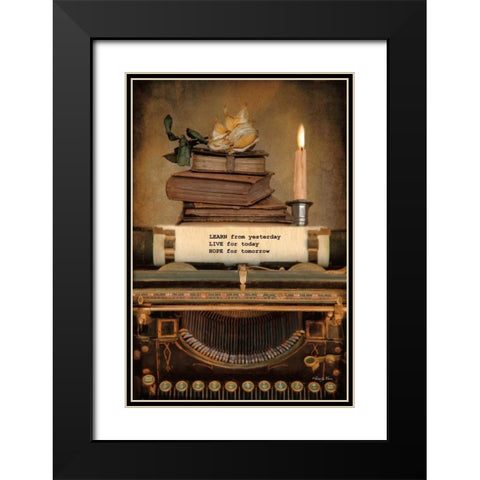 Learn from Yesterday Black Modern Wood Framed Art Print with Double Matting by Vieira, Robin-Lee