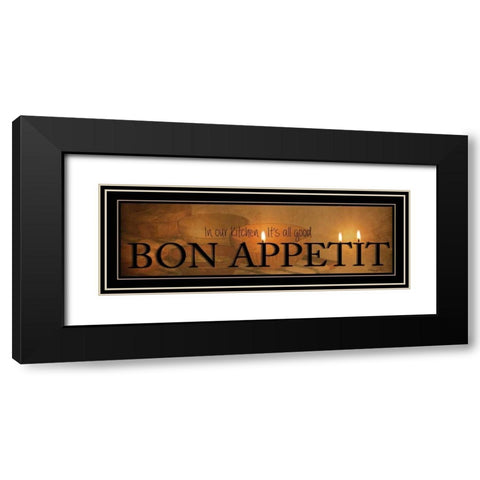 Bon Appetit Black Modern Wood Framed Art Print with Double Matting by Vieira, Robin-Lee