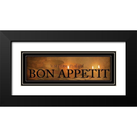 Bon Appetit Black Modern Wood Framed Art Print with Double Matting by Vieira, Robin-Lee