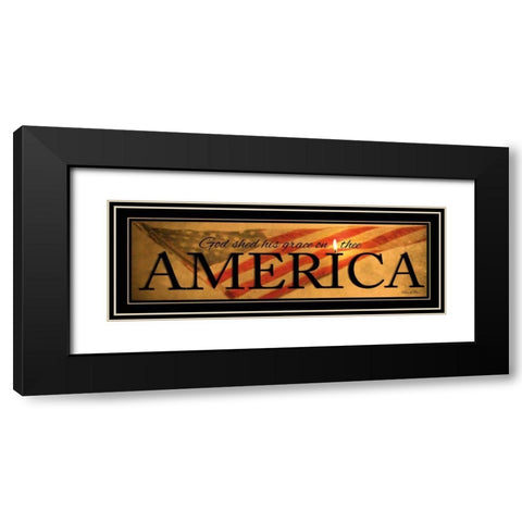 America Black Modern Wood Framed Art Print with Double Matting by Vieira, Robin-Lee