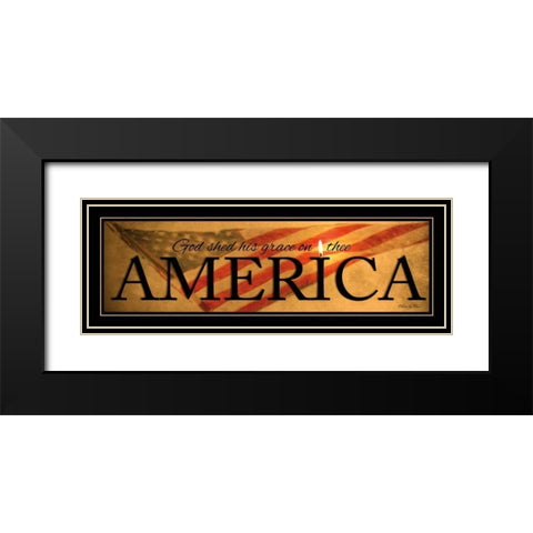America Black Modern Wood Framed Art Print with Double Matting by Vieira, Robin-Lee