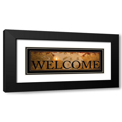 Welcome Black Modern Wood Framed Art Print with Double Matting by Vieira, Robin-Lee