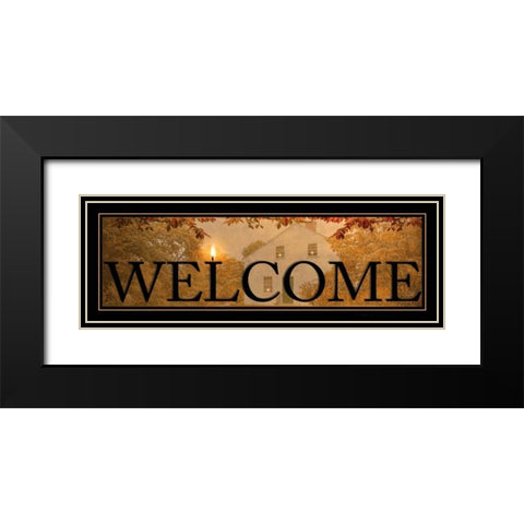 Welcome Black Modern Wood Framed Art Print with Double Matting by Vieira, Robin-Lee