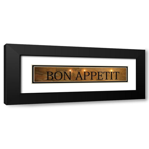 Bon Appetit Black Modern Wood Framed Art Print with Double Matting by Vieira, Robin-Lee