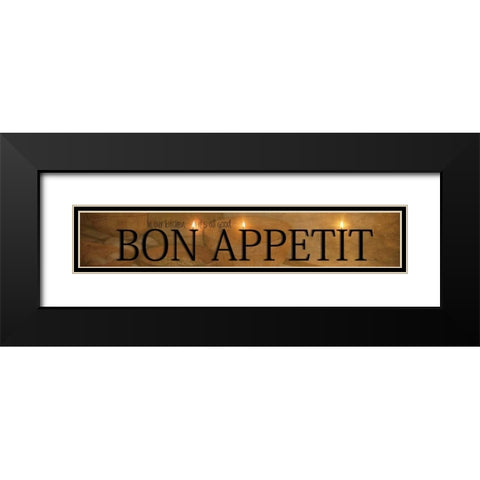 Bon Appetit Black Modern Wood Framed Art Print with Double Matting by Vieira, Robin-Lee