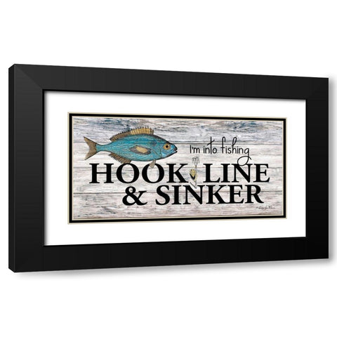 Hook, Line and Sinker Black Modern Wood Framed Art Print with Double Matting by Vieira, Robin-Lee
