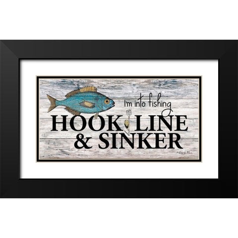 Hook, Line and Sinker Black Modern Wood Framed Art Print with Double Matting by Vieira, Robin-Lee