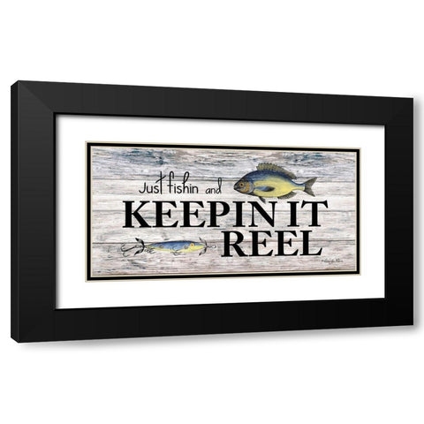 Keepin It Reel Black Modern Wood Framed Art Print with Double Matting by Vieira, Robin-Lee