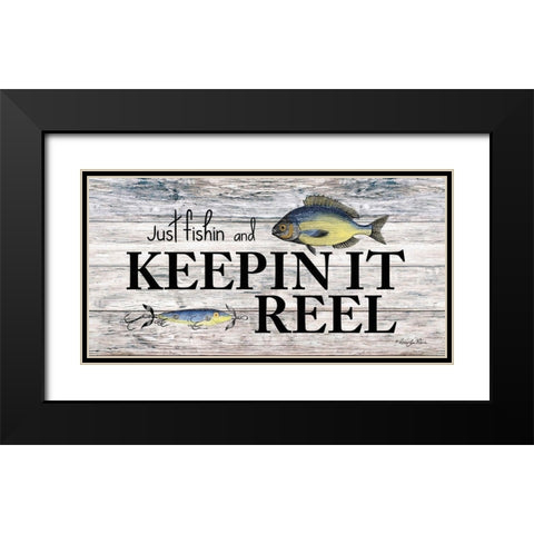 Keepin It Reel Black Modern Wood Framed Art Print with Double Matting by Vieira, Robin-Lee
