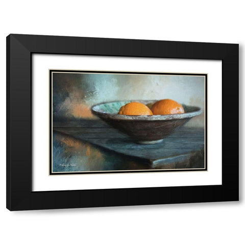 Orange Still Life Black Modern Wood Framed Art Print with Double Matting by Vieira, Robin-Lee