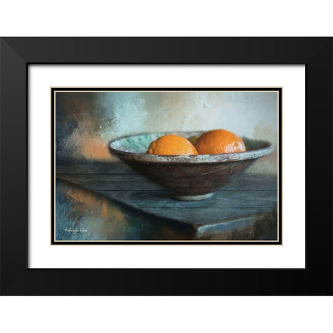 Orange Still Life Black Modern Wood Framed Art Print with Double Matting by Vieira, Robin-Lee