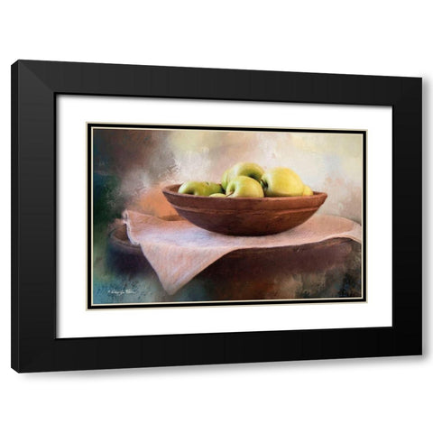 Apple Still Life Black Modern Wood Framed Art Print with Double Matting by Vieira, Robin-Lee