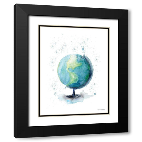 Globe Black Modern Wood Framed Art Print with Double Matting by Nieman, Rachel