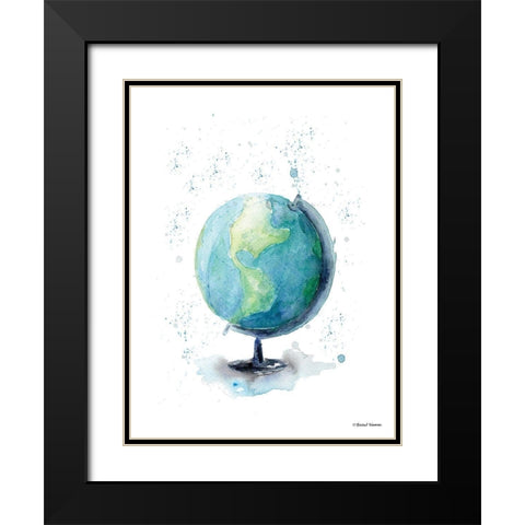 Globe Black Modern Wood Framed Art Print with Double Matting by Nieman, Rachel