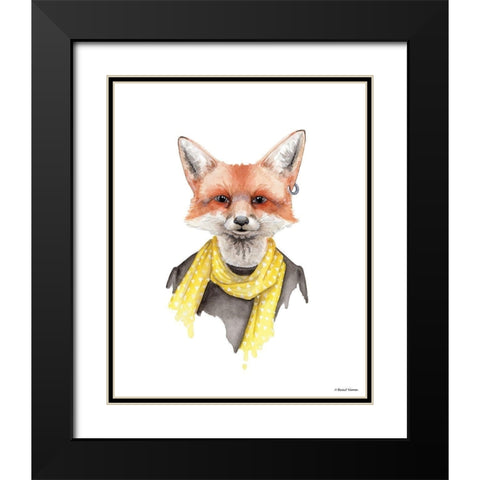 Foxxy Fox Black Modern Wood Framed Art Print with Double Matting by Nieman, Rachel