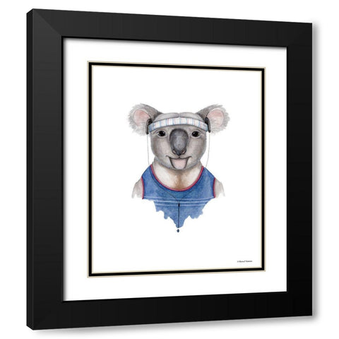 Kewl Koala Black Modern Wood Framed Art Print with Double Matting by Nieman, Rachel