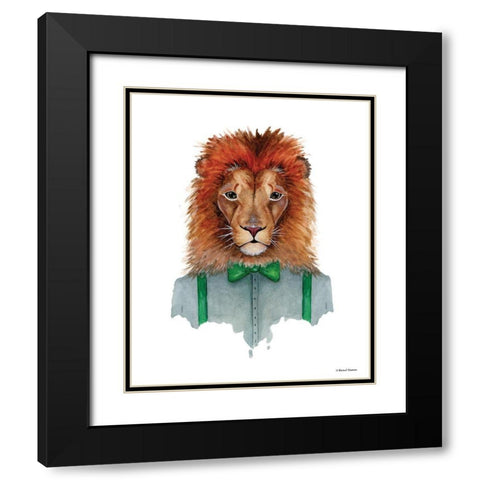 Lovely Lion Black Modern Wood Framed Art Print with Double Matting by Nieman, Rachel