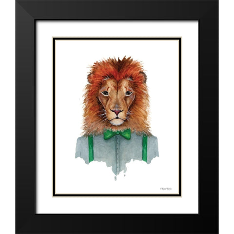 Lovely Lion Black Modern Wood Framed Art Print with Double Matting by Nieman, Rachel