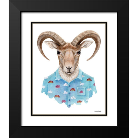 Uriel in a Unicorn Shirt Black Modern Wood Framed Art Print with Double Matting by Nieman, Rachel
