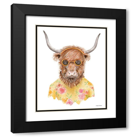 Yak in Yellow Black Modern Wood Framed Art Print with Double Matting by Nieman, Rachel