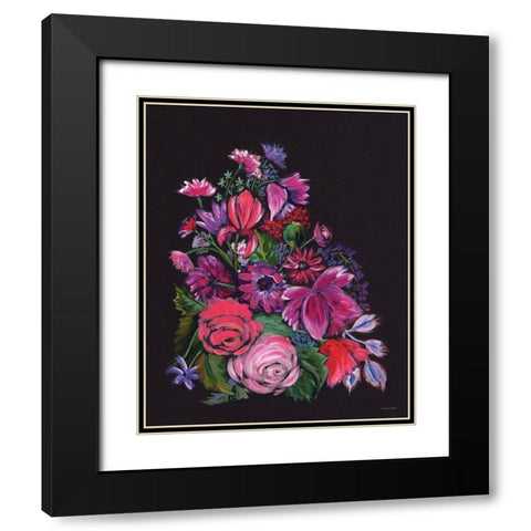 Dinner Party Florals in the Dark Black Modern Wood Framed Art Print with Double Matting by Nieman, Rachel